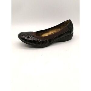 Soft Style Hush Puppies Flats Womens Brown Croc 8.5 Slip On Shoes‎ Stretch